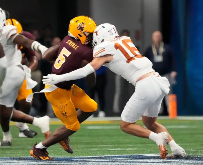 Texas Safety Michael Taaffe Faces Backlash After Peach Bowl Targeting Controversy against Arizona State